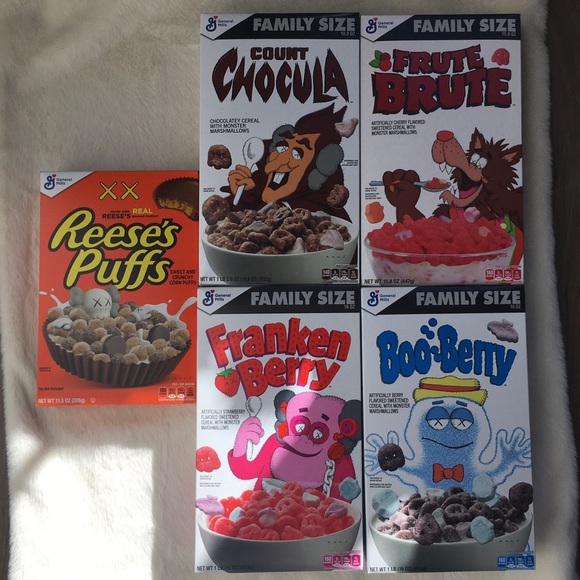 NIB Reese’s Puffs and Monster XX KAWS Breakfast Cereal Limited Edition Bundle - Picture 3 of 7